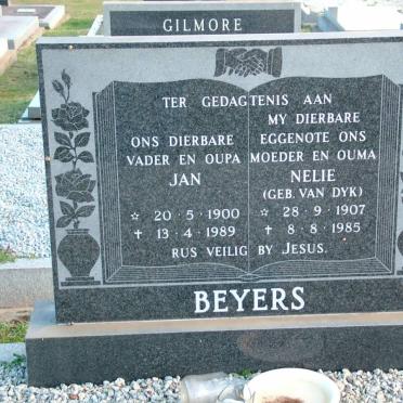 BEYERS Jan 1900-1989 &amp; Nelie VAN DYK 1907-1985