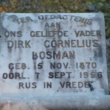BOSMAN Dirk Cornelius 1870-1956