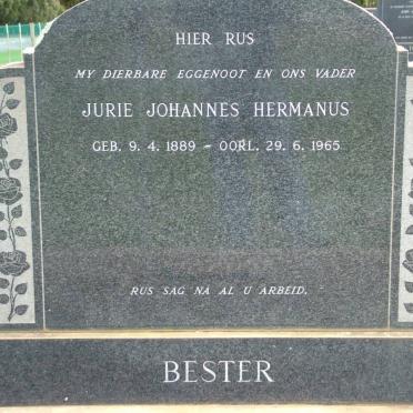 BESTER Jurie Johannes Hermanus 1889-1965