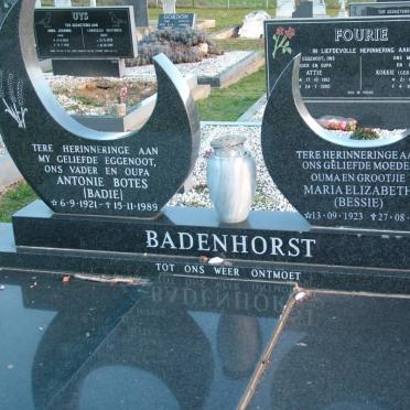 BADENHORST Antonie Botes 1921-1989 &amp; Maria Elizabeth 1923-2010