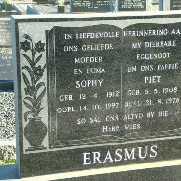 ERASMUS Piet 1908-1978 &amp; Sophy 1912-1997