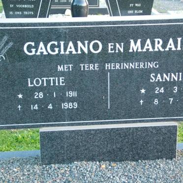 GAGIANO Lottie 1911-1989 :: MARAIS Sannie 1913-1989