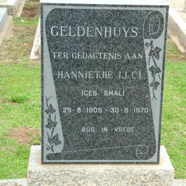 GELDENHUYS J.C. nee SMAL 1905-1970