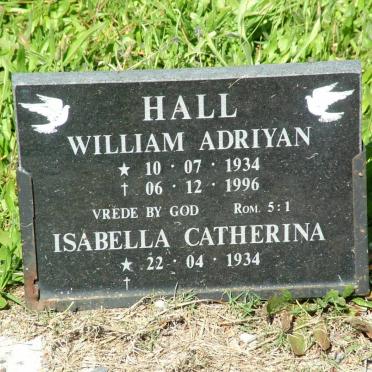 HALL William Adriyan 1934-1996 &amp; Isabella Catherina 1934-
