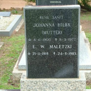 HILBK Johanna 1900-1977 :: MALETZKI E.W. 1915-1983