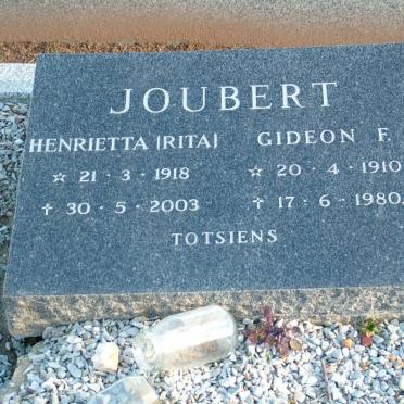 JOUBERT Gideon F. 1910-1980 &amp; Henrietta 1918-2003