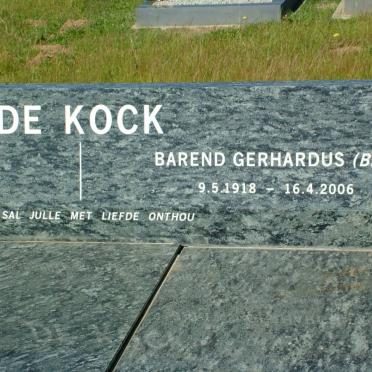 KOCK Barend Gerhardus, de 1918-2006