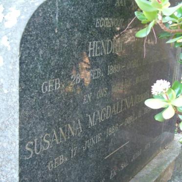KUUN Hendrik Johannes 1889-1951 &amp; Susanna Magdalena nee DU TOIT 1886-1953