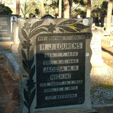 LOURENS H.J. 1898-1945 &amp; Jacoba M.H. NIGRINI 1908-1975