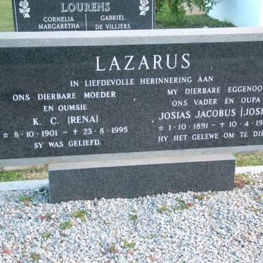 LAZARUS Josias Jacobus 1891-1983 &amp; K.C. 1901-1995