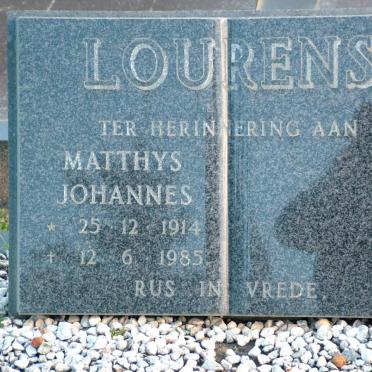 LOURENS Matthys Johannes 1914-1985