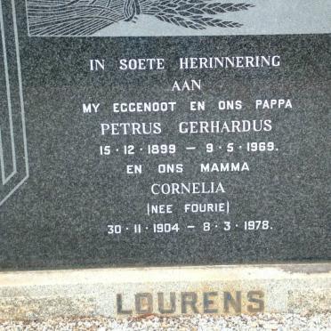 LOURENS Petrus Gerhardus 1899-1969 &amp; Cornelia FOURIE 1904-1978