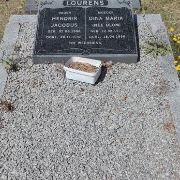 LOURENS Hendrik Jacobus 1908-1998 &amp; Dina Maria BLOM 1921-1996