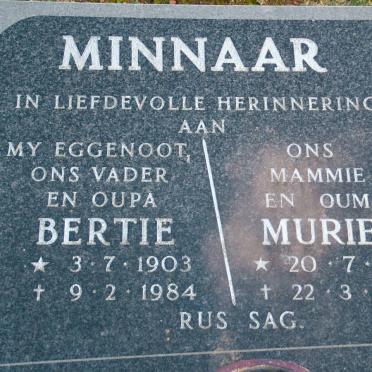 MINNAAR Bertie 1903-1984 &amp; Muriel 1917-2002