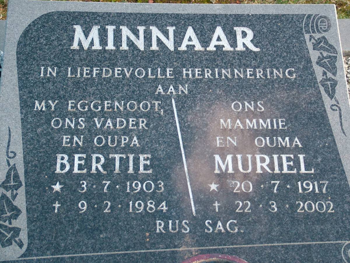 MINNAAR Bertie 1903-1984 &amp; Muriel 1917-2002