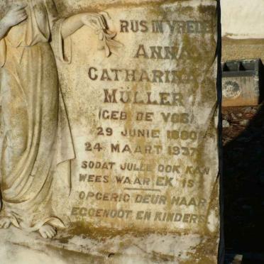 MÜLLER Anna Catharina nee DE VOS 1880-1937