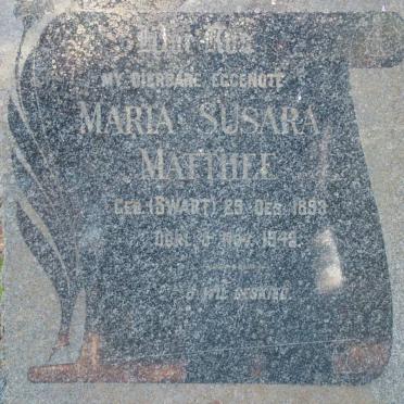 MATTHEE Maria Susara nee SWART 1893-1949
