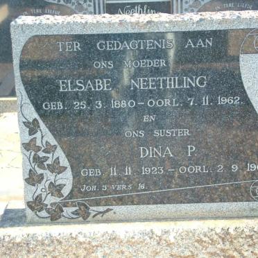 NEETHLING Elsabe 1880-1962 :: NEETHLING Dina P. 1923-1962