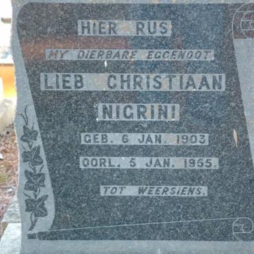 NIGRINI Lieb Christiaan 1903-1955