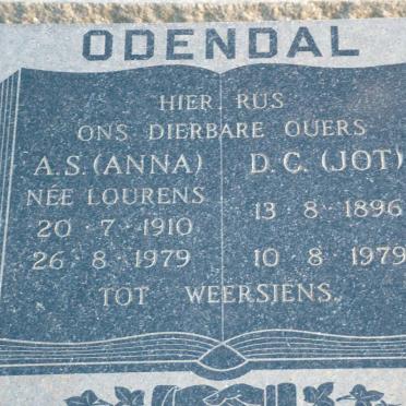 ODENDAL D.C. 1896-1979 &amp; A.S. LOURENS 1910-1979