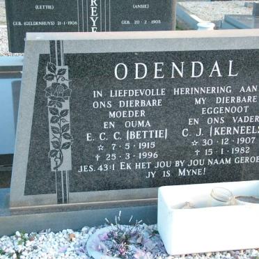 ODENDAL C.J. 1907-1982 &amp; E.C.C. 1915-1996