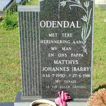 ODENDAL Matthys Johannes 1950-1981