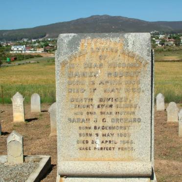 ORCHARD James Robert 1863-1935 &amp; Sarah J.G. BADENHORST 1883-1945