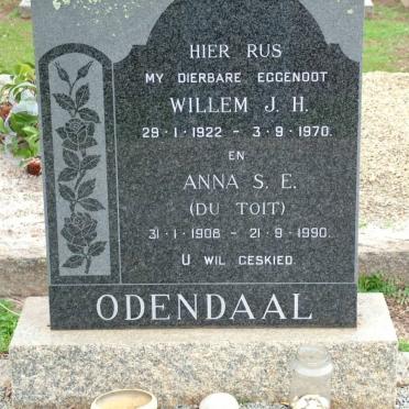 ODENDAAL Willem J.H. 1922-1970 &amp; Anna S.E. DU TOIT 1908-1990