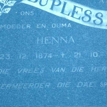PLESSIS Henna, du 1874-1973