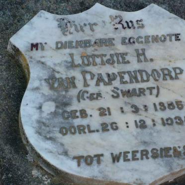 PAPENDORP Luitjie H., van nee SWART 1885-1938