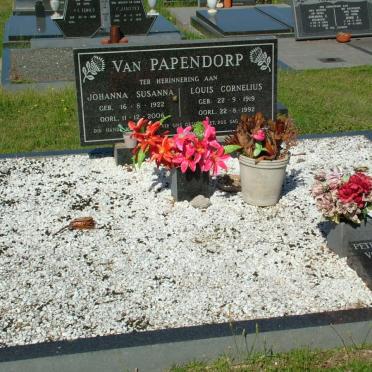 PAPENDORP Louis Cornelius, van 1919-1992 &amp; Johanna Susanna 1922-2006 :: VAN PAPENDORP Petrus Johannes 1956-1999