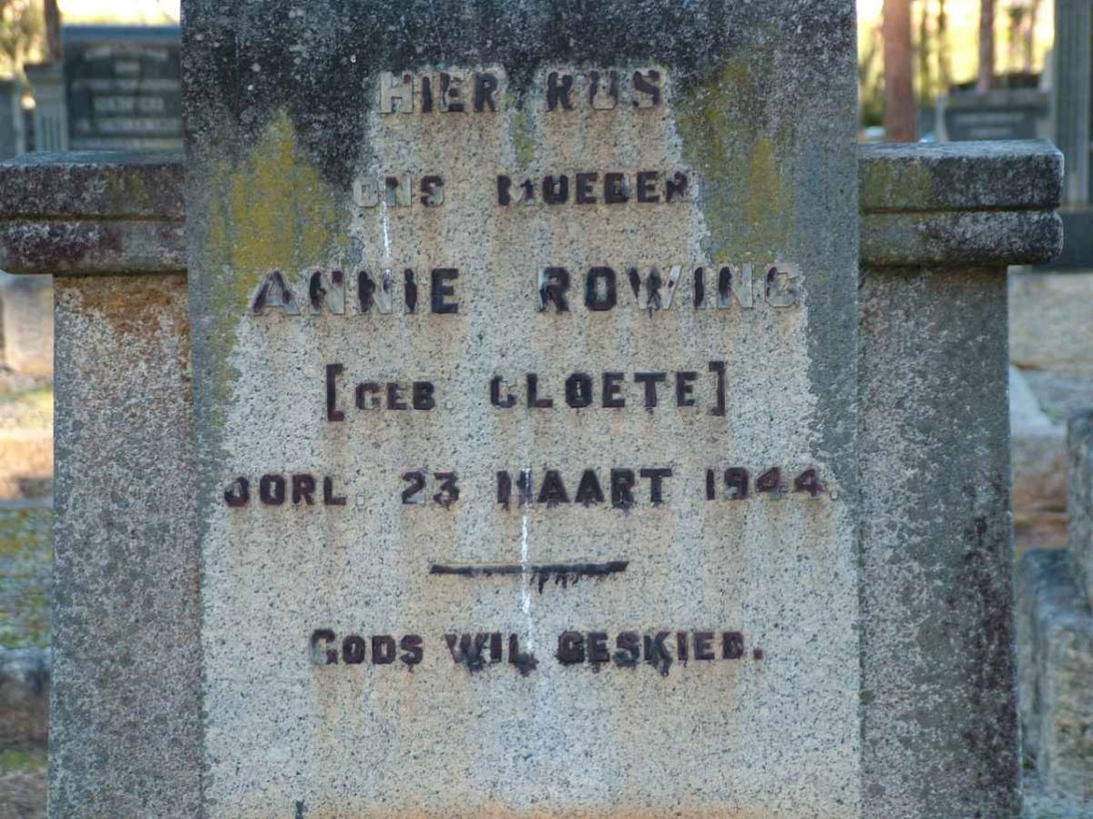 ROWING Annie nee CLOETE -1944