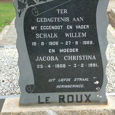 ROUX Schalk Willem, le 1906-1969 &amp; Jacoba Christina 1908-1991