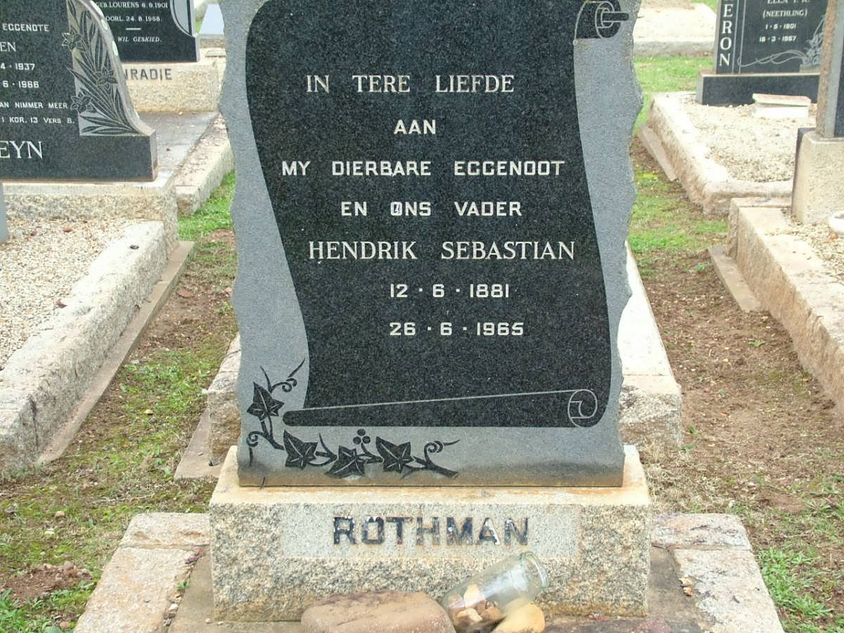 ROTHMAN Hendrik Sebastian 1881-1965