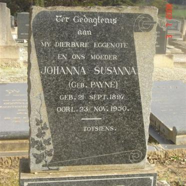 SPAMER Johanna Susanna nee PAYNE 1897-1950