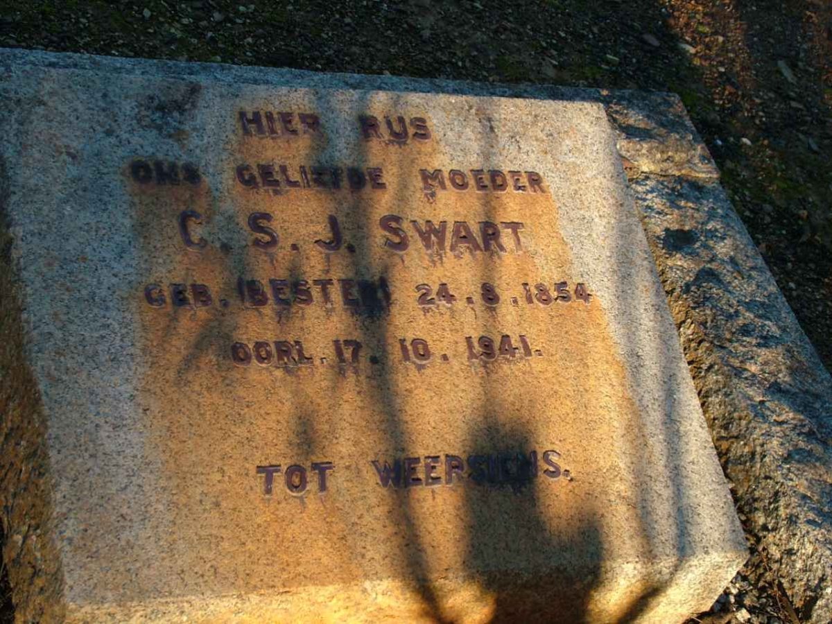 SWART C.S.J. nee BESTER 1854-1941
