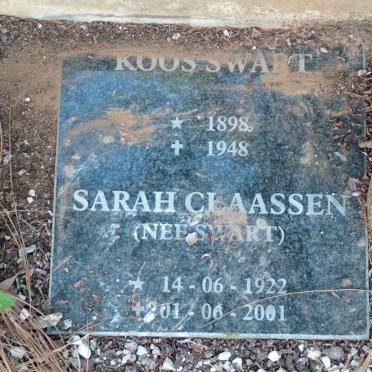 SWART Koos 1898-1948 :: CLAASSEN Sarah nee SWART 1922-2001