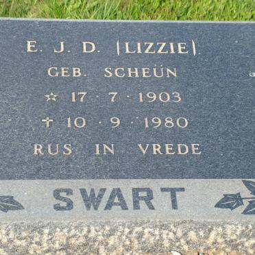 SWART E.J.D. nee SCHEÜN 1903-1980
