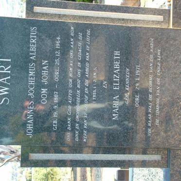 SWART Johannes Jochemus Albertus 1887-1964 &amp; Maria Elizabeth KENNEDY -1971