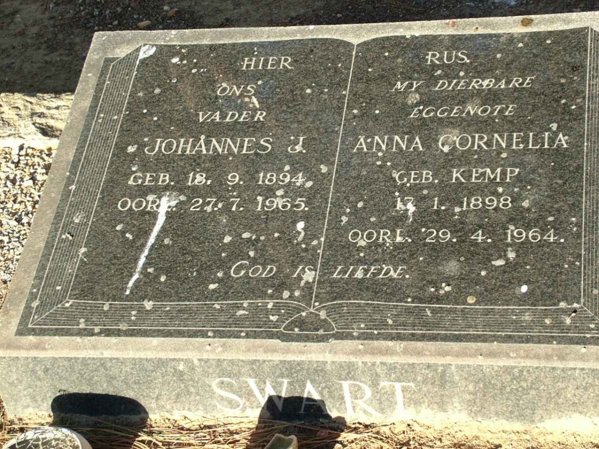 SWART Johannes J. 1894-1965 &amp; Anna Cornelia KEMP 1898-1964