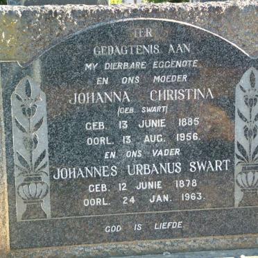 SWART Johannes Urbanus 1878-1963 &amp; Johanna Christina SWART 1885-1956
