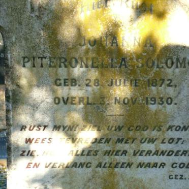 SOLOMON Johanna Piteronella 1872-1930