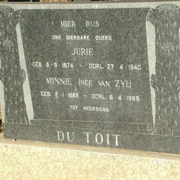 TOIT Jurie, du 1874-1940 &amp; Minnie VAN ZYL 1883-1969