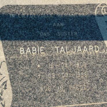 TALJAARD Babie 1908-1998