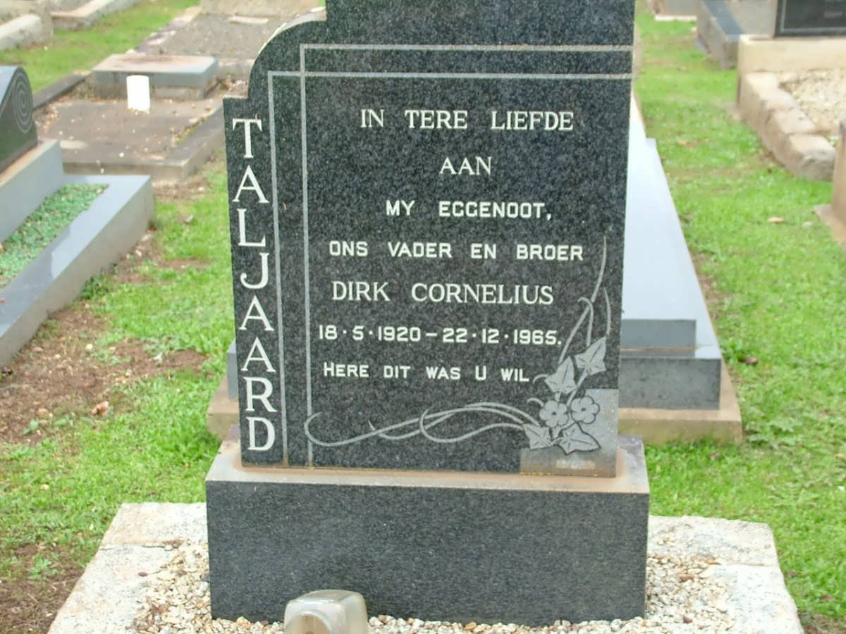 TALJAARD Dirk Cornelius 1920-1965
