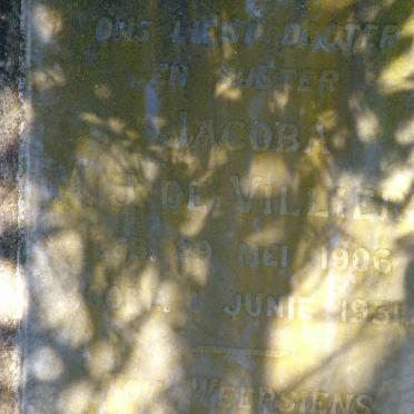 VILLIERS Jacoba M.J., de 1906-1931