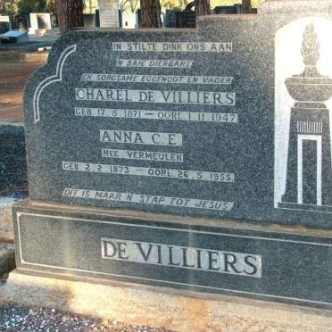 VILLIERS Charel, de 1871-1947 &amp; Anna C.E. VERMEULEN 1873-1955