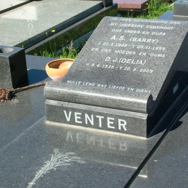VENTER A.S. 1935-1998 &amp; D.J. 1935-2009