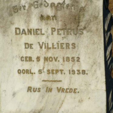 VILLIERS Daniel Petrus, de 1852-1938