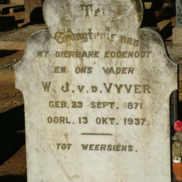 VYVER W.J., v.d. 1871-1937